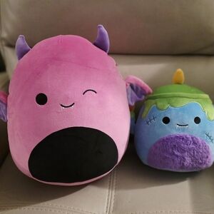 Squishmallows Pink and Blue Stuffed Animal Duo